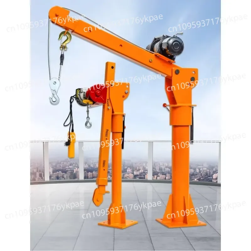 1 Ton Truck Crane Electric Winch 12V 24v Portable Folding 360 Rotating Rust-proof Building Household