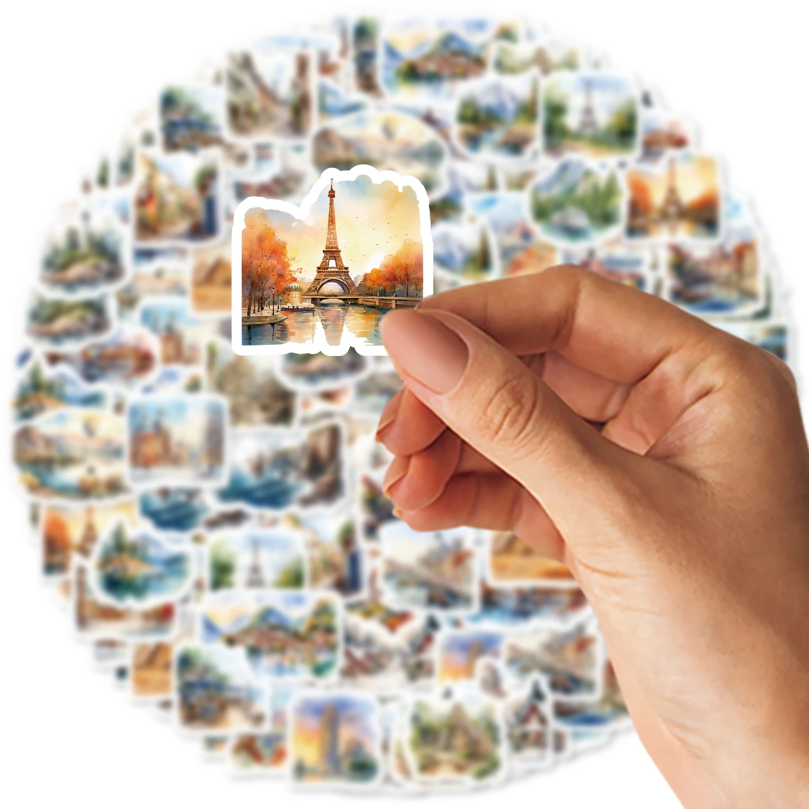 30pcs Journey Landscape Retro Theme Graffiti Stickers Decorated Water Glass Phone Case Laptop Flat Suitcase Classic Toy Decal