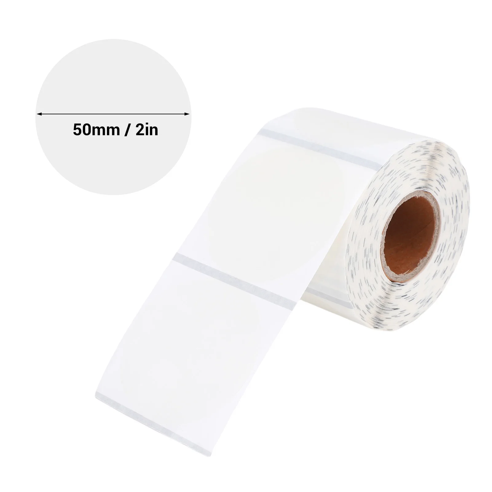 

【New】1 Roll 400 Sheets Thermal Label 2 Inch Round Transparent Water Proof Thermal Sticker Label for Home Commercial Use