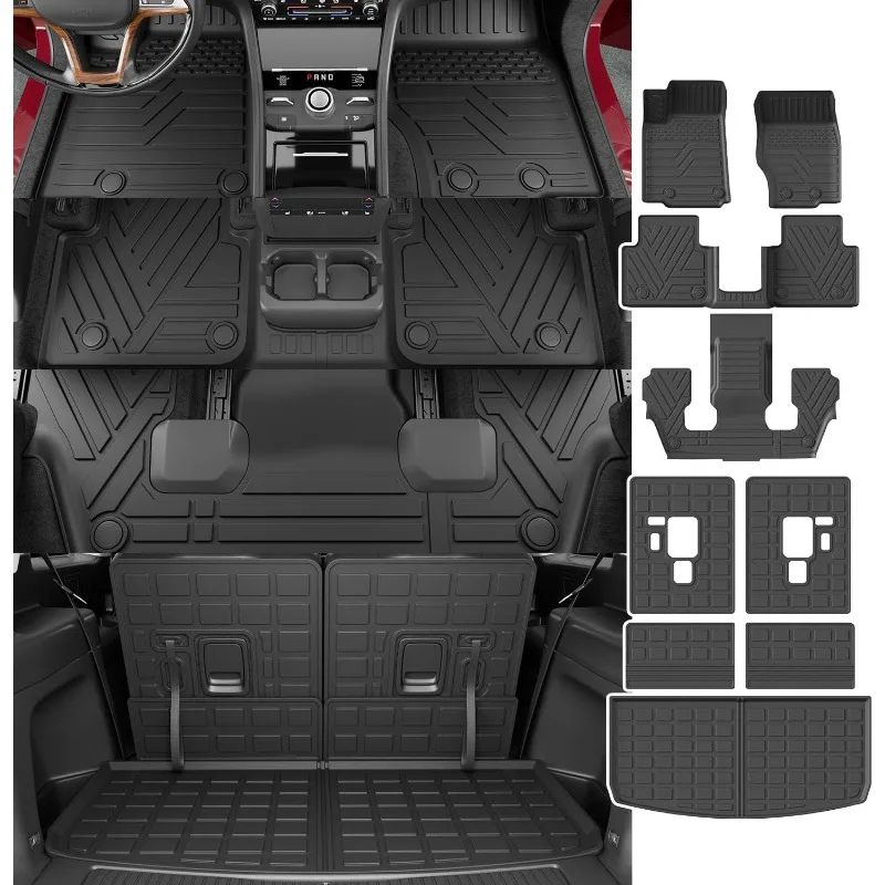 Tools.Floor Mat Compatible with 2021-2024 Grand Cherokee L Cargo Mat Backrest Mat Replacement for 6Seat Grand Cherokee