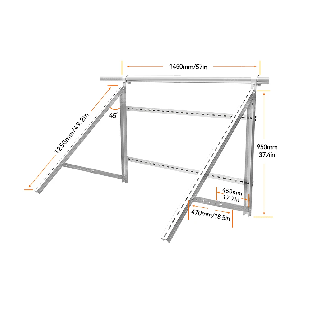 Balcony mounted solar bracket Lightweight design Easy to install Robust racking Suitable for: balconies, gardens, wall mounting