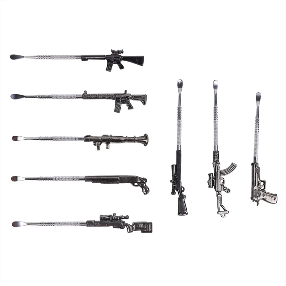 Cucchiaio per olio in metallo a forma di pistola da 16 mm Accessorio compatto per fumatori Strumento per pala portatile Regalo da uomo