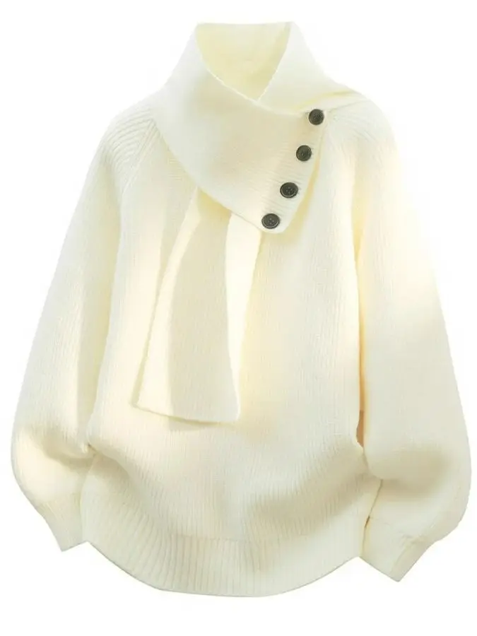 

Men's High Collar Knitwear Loose Long Sve Warm Winter Top Casual Sle Faionable Urban Look Home Outdoor Daily Commute