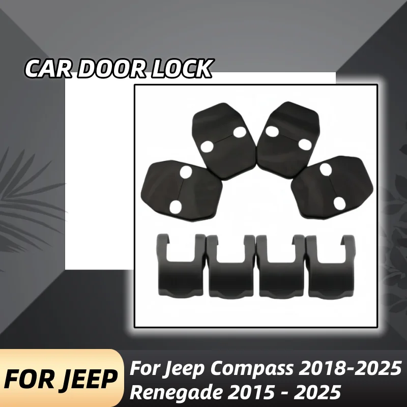 

For Jeep Compass 2018-2025 Renegade 2015 - 2025 4Pcs/Set ABS Car Door Stopper Cover Doors Lock Cover Accessories