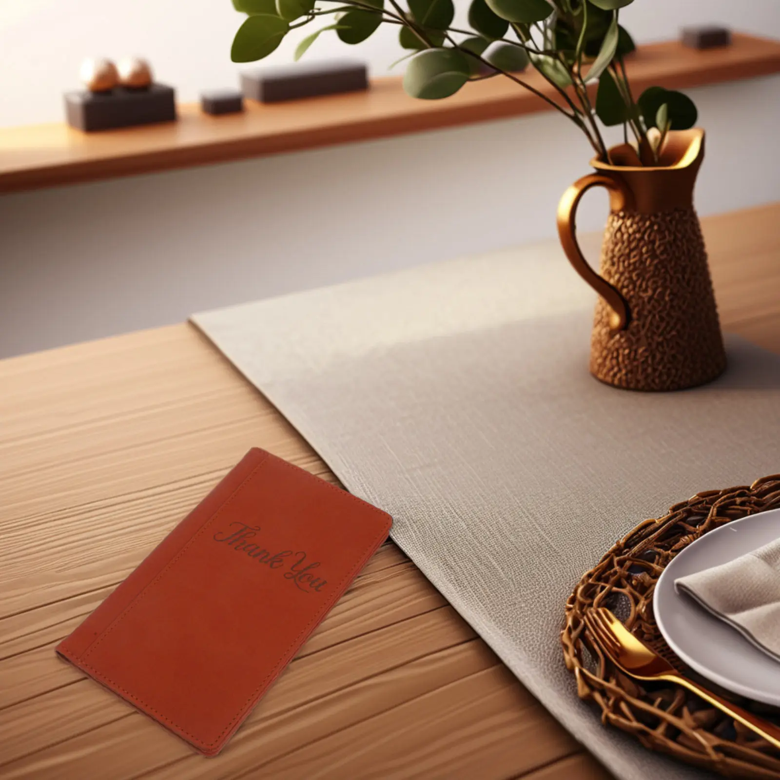 

PU Restaurant Tip Folder Guest Check Holder Bill Book Organizer Card Holder Receipt Tray for Server Waitress Use