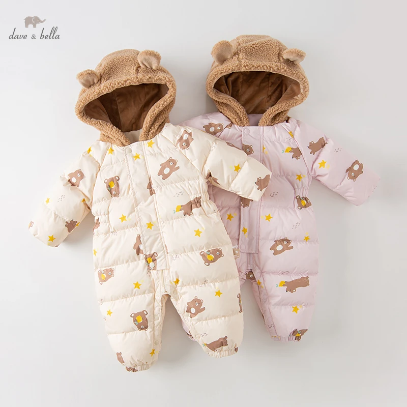 

Dave Bella Newborn Baby Rompers Winter Warm 90% duck down Baby Girl waterproof Overall Baby Outwear Jumpsuits DB4223592