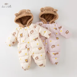 Dave Bella Newborn Baby Rompers Winter Warm 90% duck down Baby Girl waterproof Overall Baby Outwear Jumpsuits DB4223592