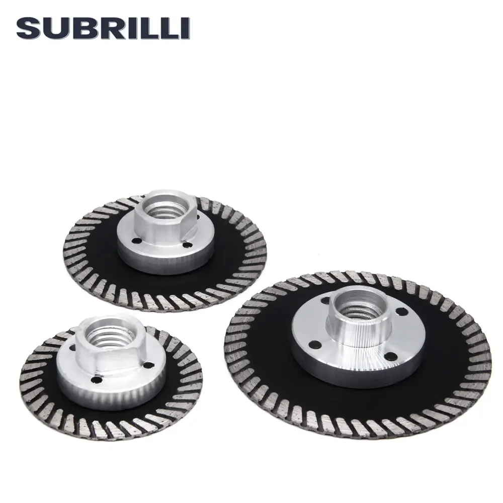 SUBRILLI 60/75/90mm diament Turbo ostrze tnące z zdejmowany kołnierz M14 5/8-11 rzeźba tarcze tnące do kamienia granitu