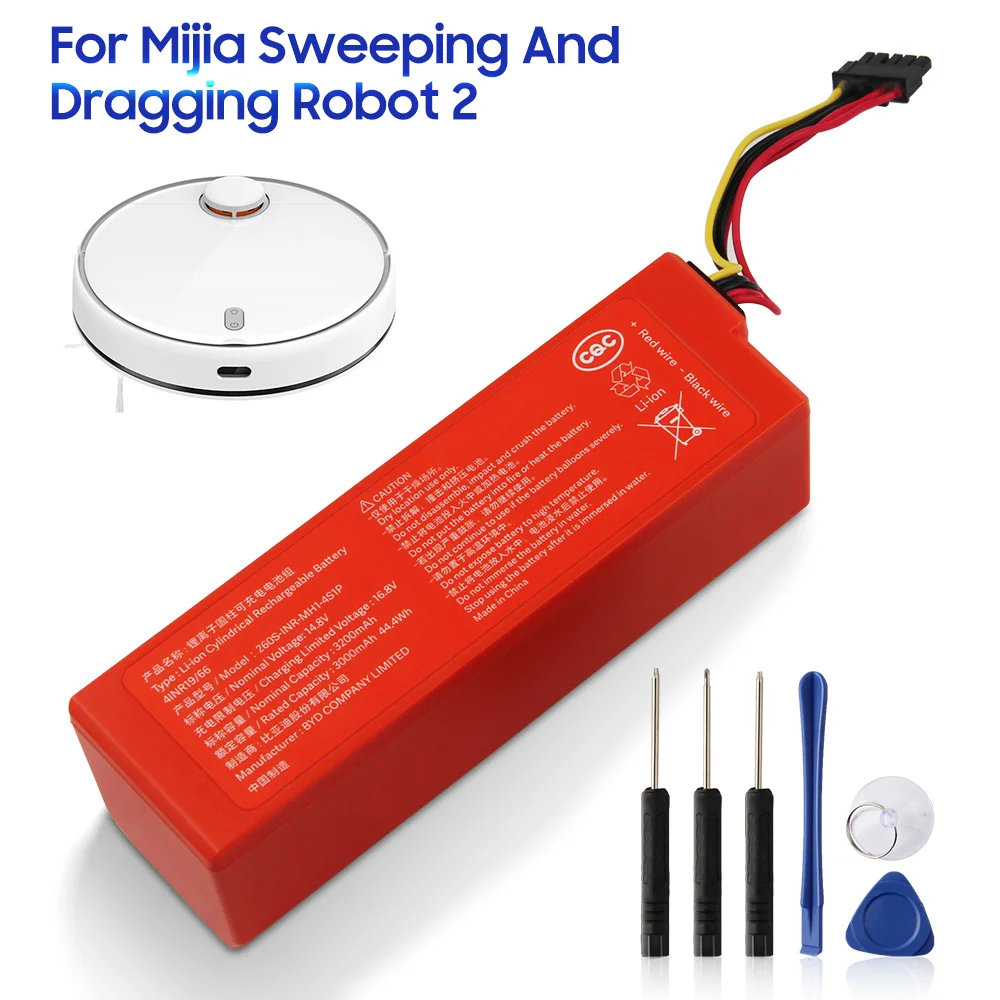 

Original Sweeping Mopping Robot Vacuum Cleaner Battery For Xiaomi MIJIA Sweeping And Dragging Robot 2 260S-INR-MH1-4S1P 3200mAh