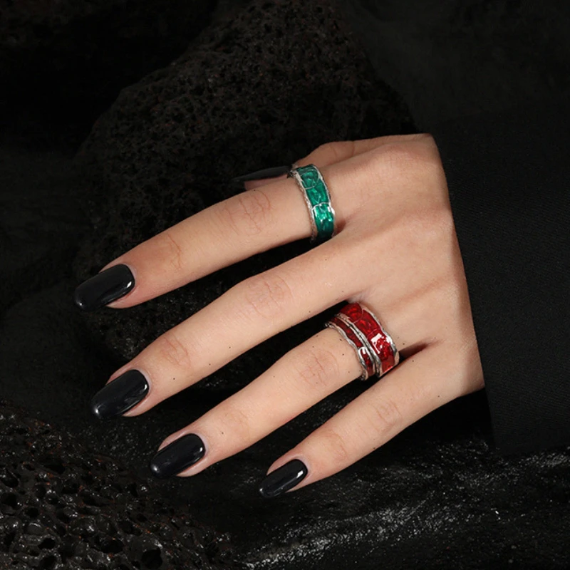 Concise S925 Sterling Silver Thin Ring Drip Glue Versatile Stacking Wearing Rings for Women Fashion Jewelry Sexys Party Gift 551