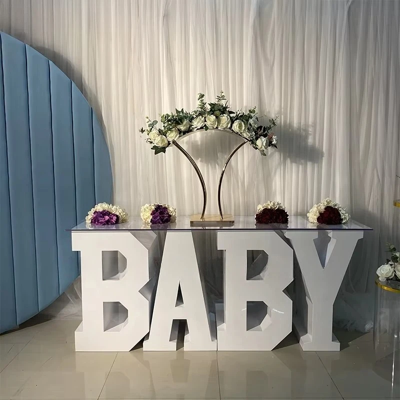 Modern Party Style Letter Decorated Acrylic Wedding Table
