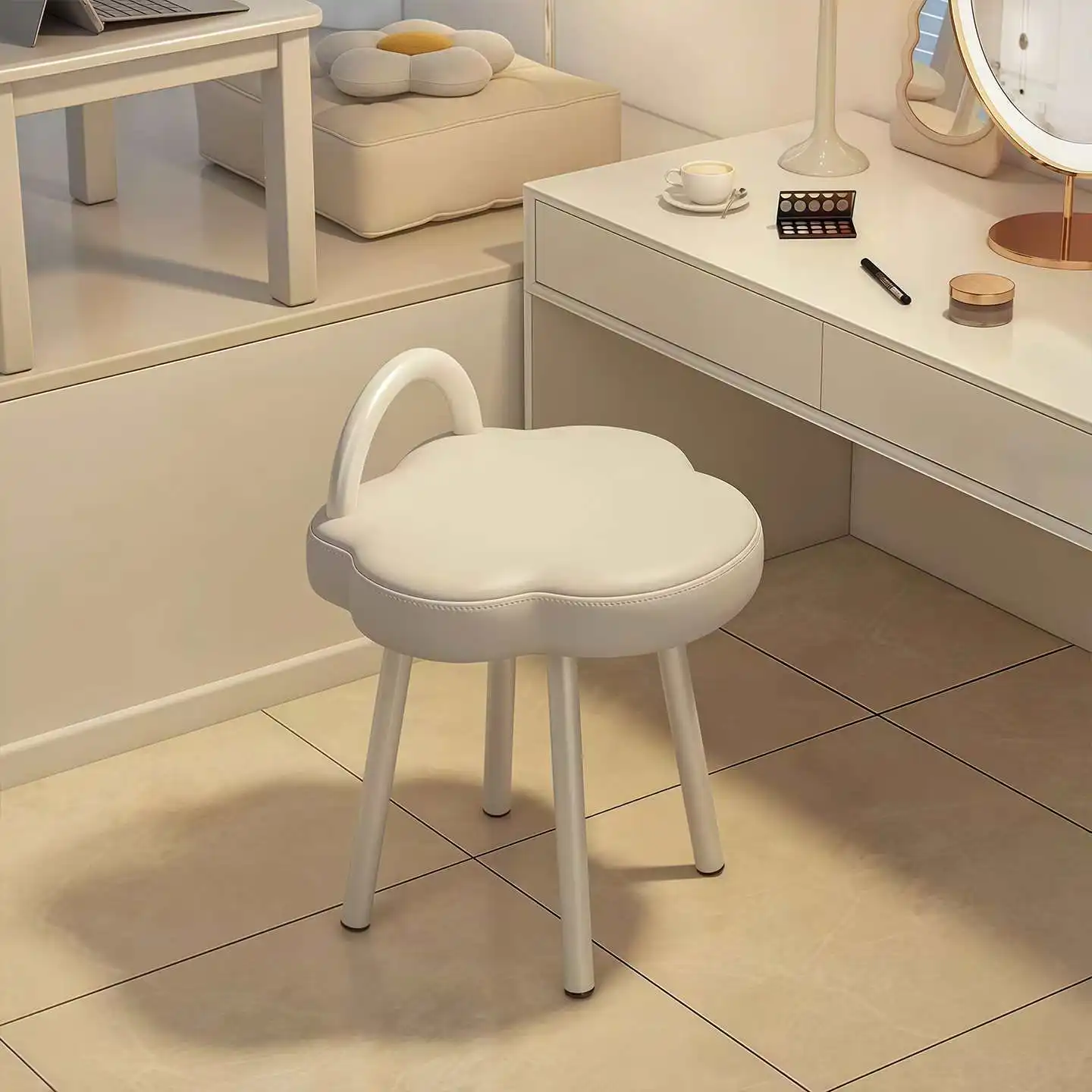Dresser Stool Makeup Stool Girls Bedroom Internet Celebrity Makeup Chair Cream Style Household Cloud Manicure Chair Makeup Stool