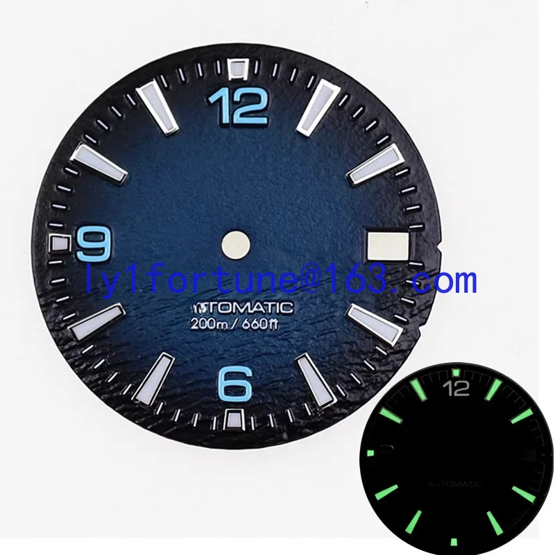 

28.5Mm Literally applicable NH35 movement to Seiko dial luminous gradual change blue-green ice blue watch accessories