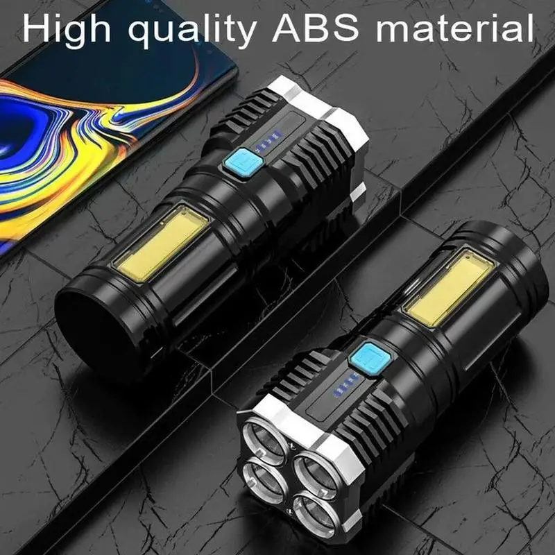 

Outdoor High Power LED Flashlights Rechargeable Camping Spotlight with Side Light For Camping Adventure