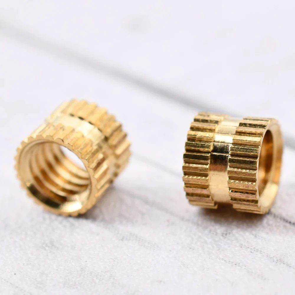 M2 150-350pcs Thread Injection Nut Brass Heat Insert Nut Hot Melt Knurled Insertnut Threaded Inserts for 3d Printing Accessories