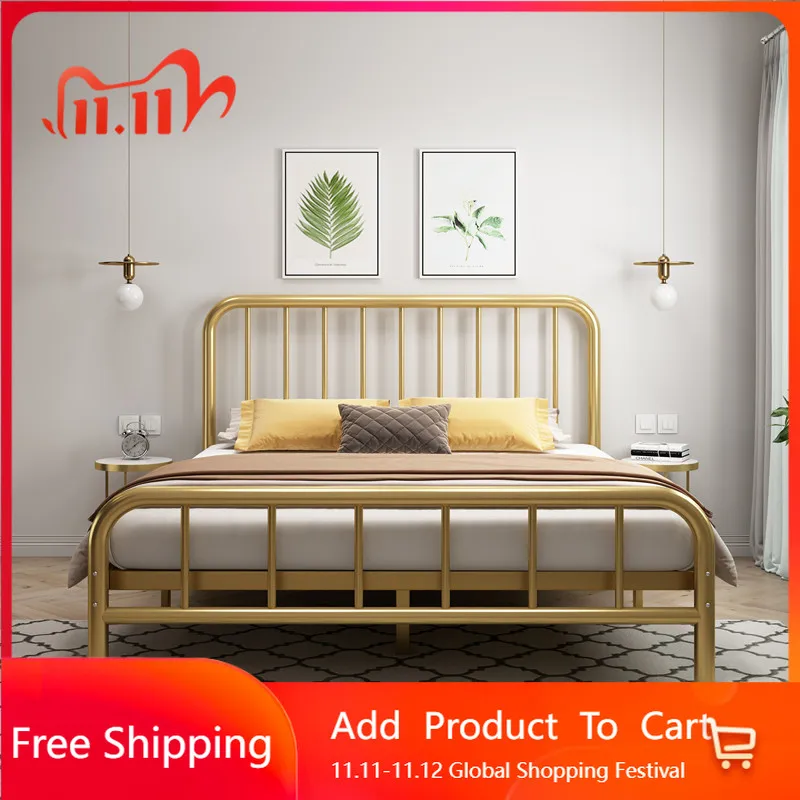 

Modern Simple Double Iron Bed Designer Romantic Aesthetics France Bed Light Luxury Adult Modern Unique Muebles Lounge Furniture