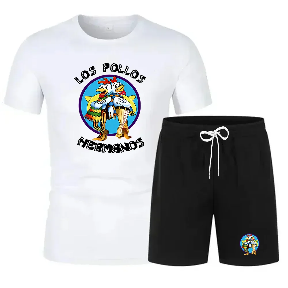 

Summer short-sleeved men's high-quality T-shirt, casual and fun T-shirt, men's T-shirt top, fashionable and sporty capri pants t