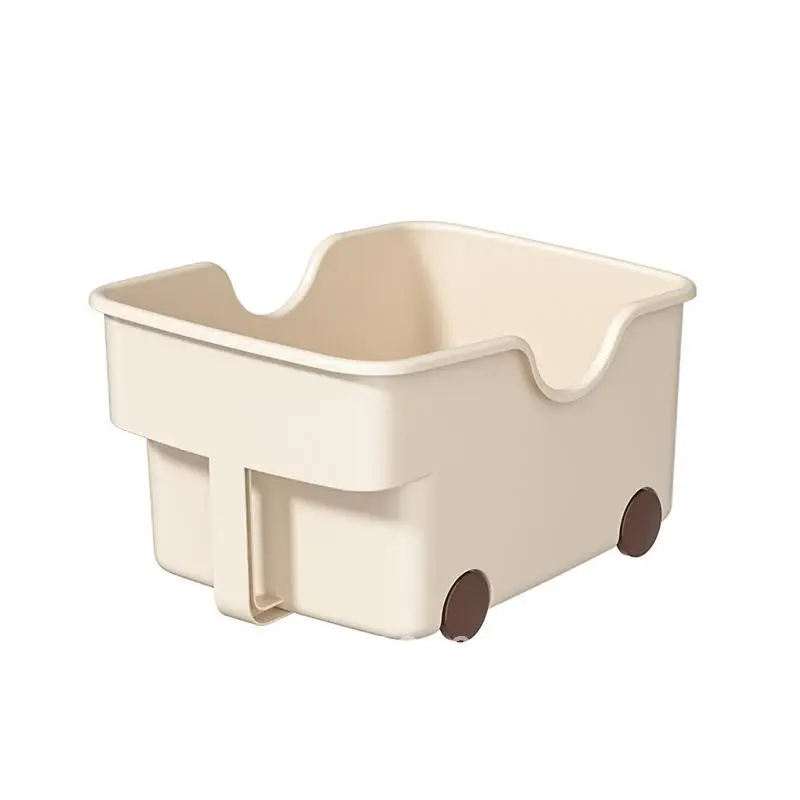 

Deep Kitchen Cabinet Storage Organizer Box with Handle for Snacks Sundries Plastic Desktop Storage Box Modern