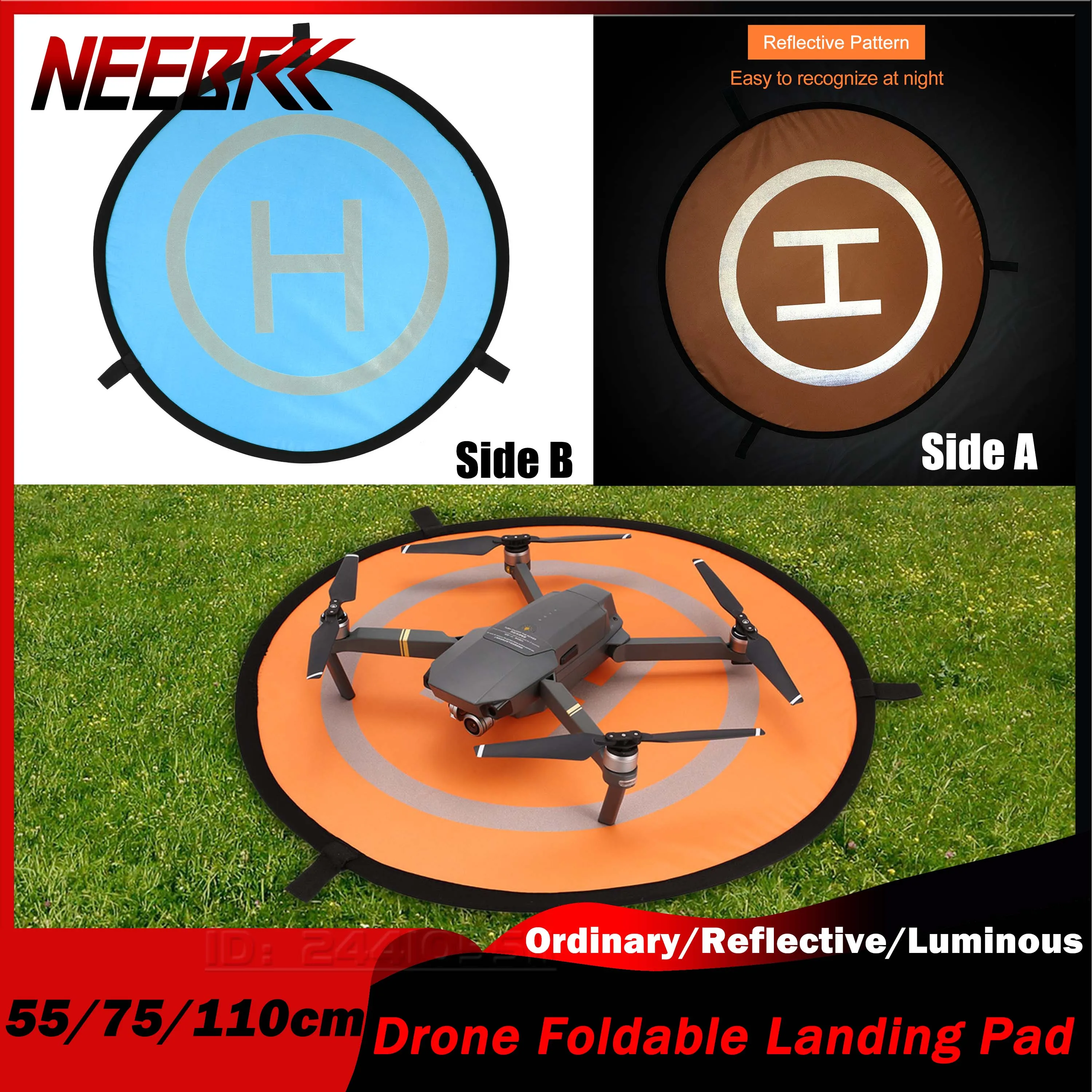 55cm 75cm 110cm Drone Universal Foldable Landing Pad Mat Fast-fold for RC DJl Mini 4 Pro Mavic Spark Quadcopter Parking Toy Part
