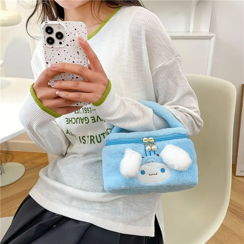 Cartoon Cute Sanrio Kuromi Plush Toy Bag Kawaii My Melody Makeup Storage Bag Versatile Portable Handbag Girls Gifts Bag - view 2