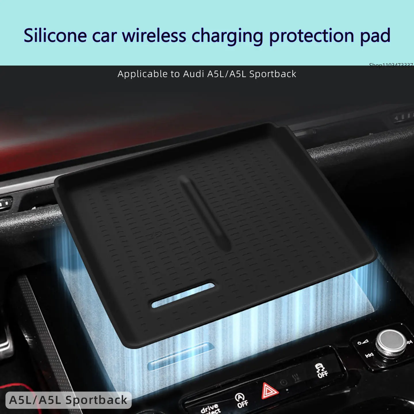 

For Audi A5L/A5L Sportback wireless charging pad silicone center console mobile phone supplies