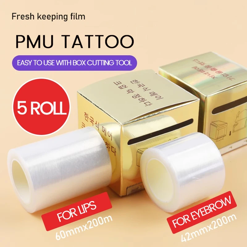 

5Roll Microblading Tattoo Clear Plastic Wrap Preservative Film Permanent Makeup Tattoo Eyebrow Lip Tattoo Accessories Supplies