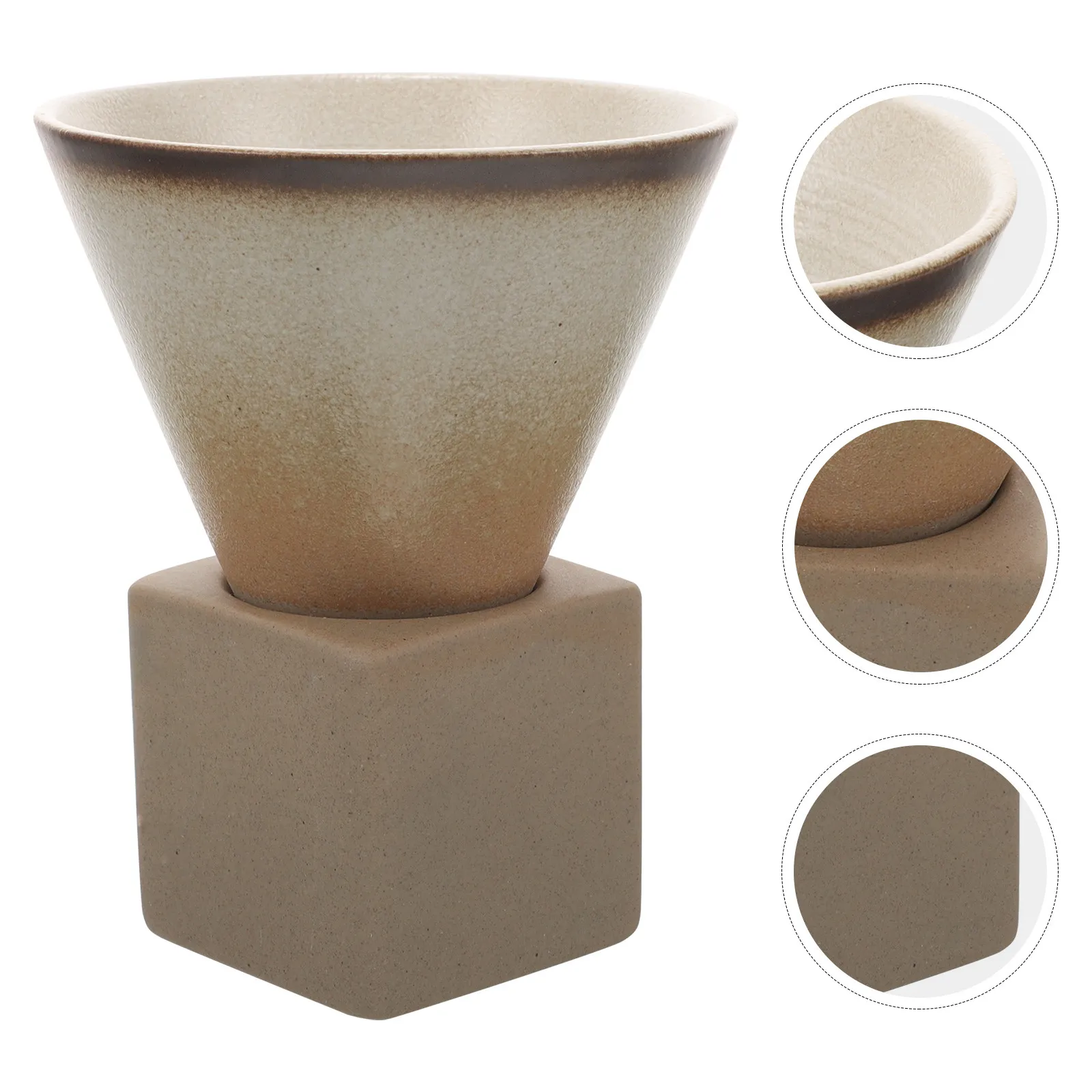 

1Set Ceramic Beverage Cup Simple Design Breakfast Cup for Coffee Tea Reusable Water Mug for Office Hotel Retro Coffee Mug