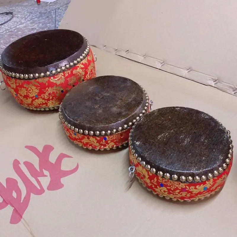 1Pc 6/7/8 Inch Double-Sided Cowhide Drum Taoist Buddhist Ritual Drum Stage Professional Percussion Musical Instrument