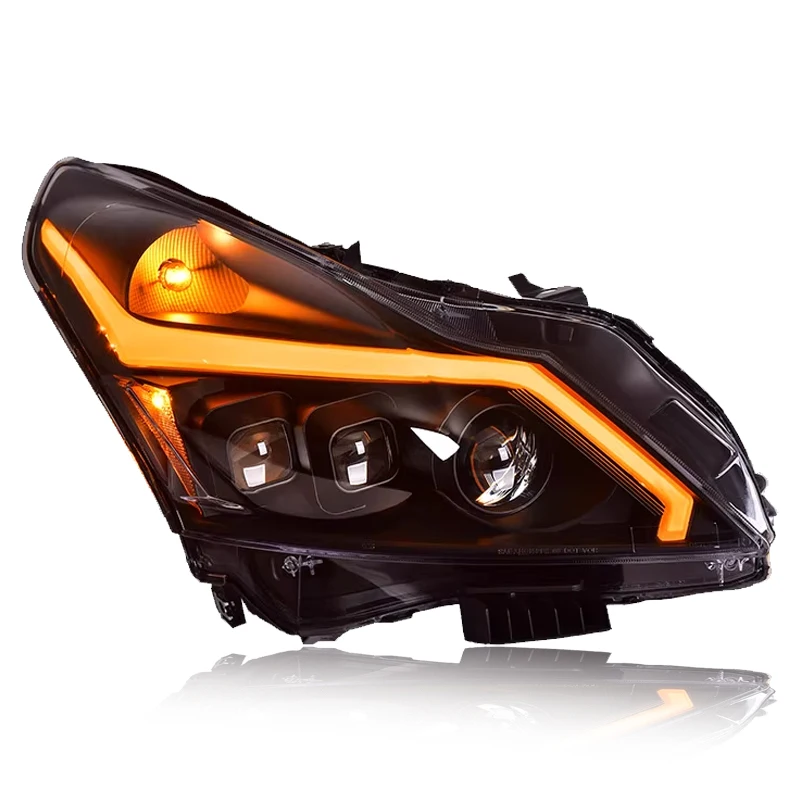 SXLL G25 G37 改良型 GTR 10-15 四ドア ヘッドライト 2個 LED DRL ステアリングシグナル ハイビーム エンジェルアイ プロジェクター