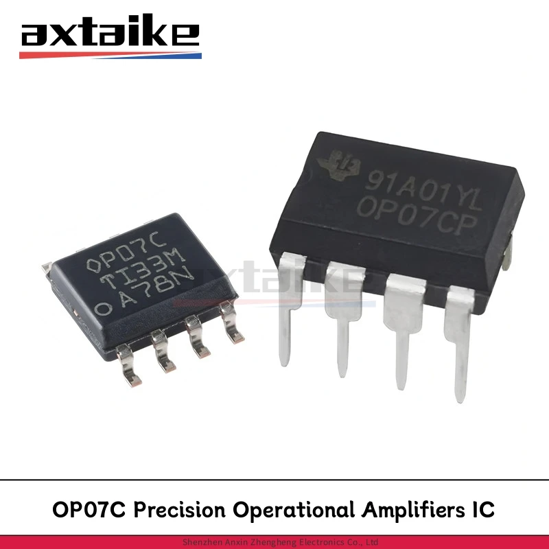 10PCS OP07C SOP-8 DIP-8 OP07CP OP07DP OP07CDR OP07 0P07 Precision Operational Amplifiers IC