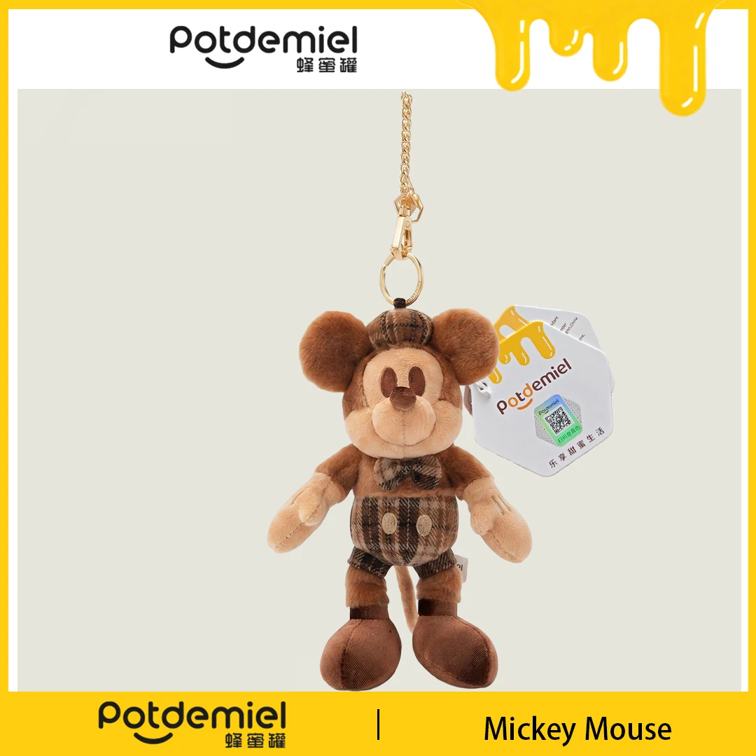 Potdemiel Disney Mickey Mouse Stuffed Bag Charm Key Ring Phone Charm Purse Hanger Daily Carry Kid Holiday Souvenir Gift Figure