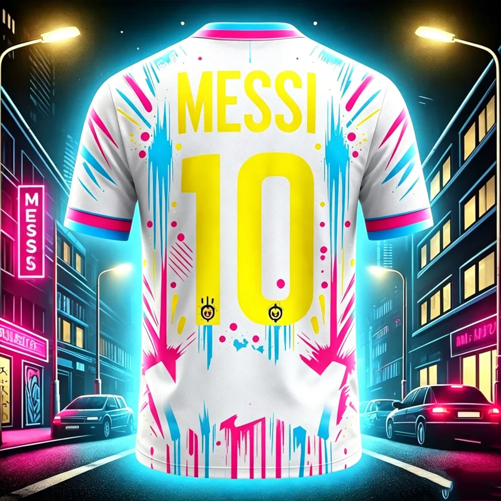 2026 Special Edition Graffiti Messi No.10 Football Jersey Training Uniform Breathable Oversize Unisex Sport Parent-child T shirt