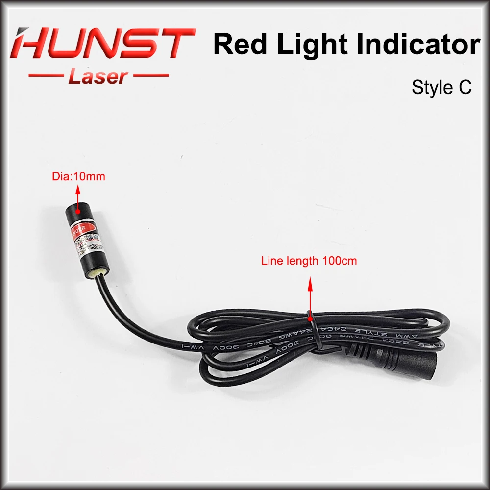 HUNST Red Dotted Beam Light 650nm 5V Infrared Adjustable Laser Module Locator + Adapter for Fiber Marking or Cutting Machine