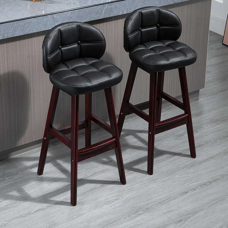 Luxury Solid Wood Bar Chair Modern Minimalistic Make Up Dining Bar Chair Nordic Design Bancos Para Barra De Cocina Furniture