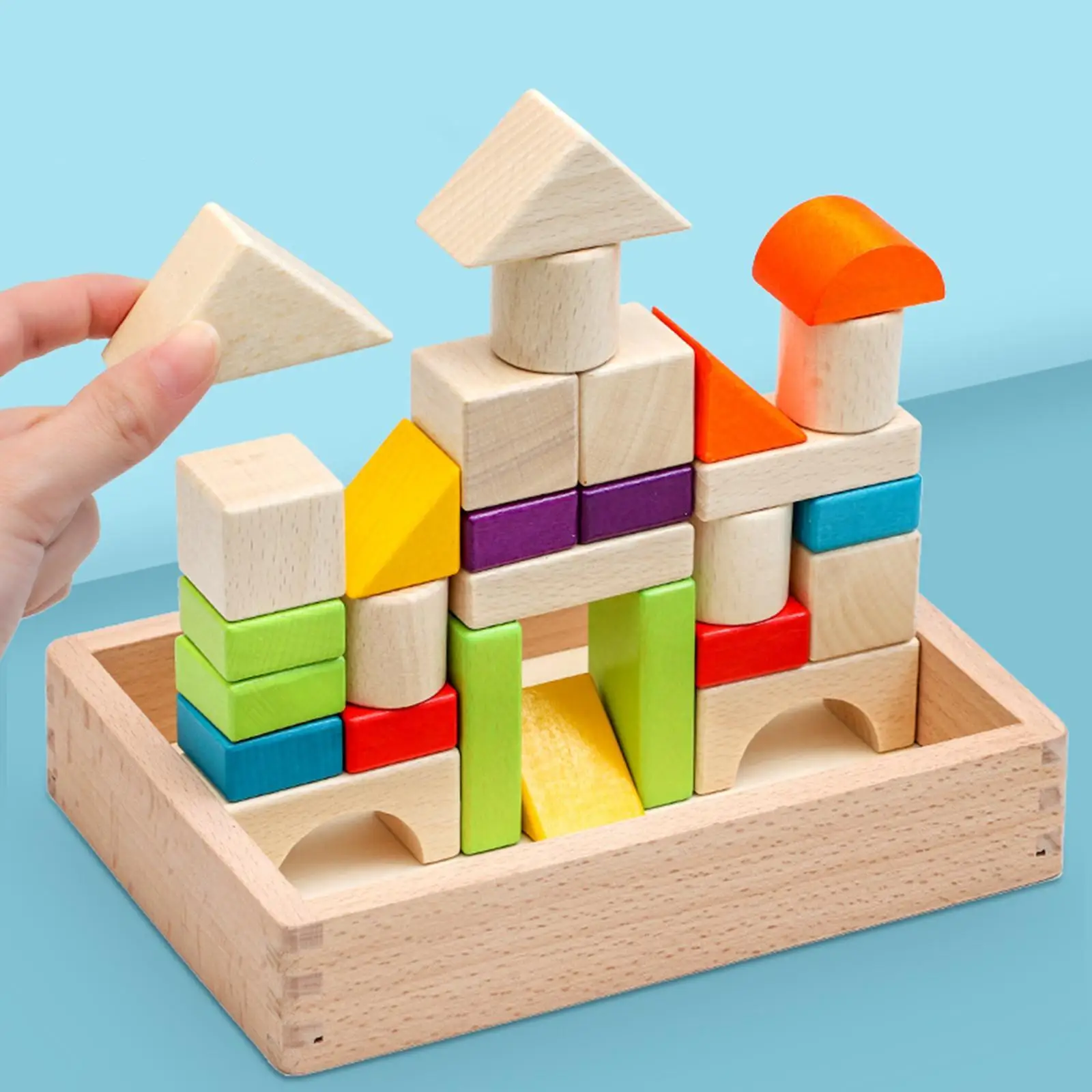 كتل التراص الإبداعية لعبة التعلم المبكر المهارات الحركية الدقيقة اللبنات ل 1 2 3 سنة أطفال الصغار بنين بنات الهدايا