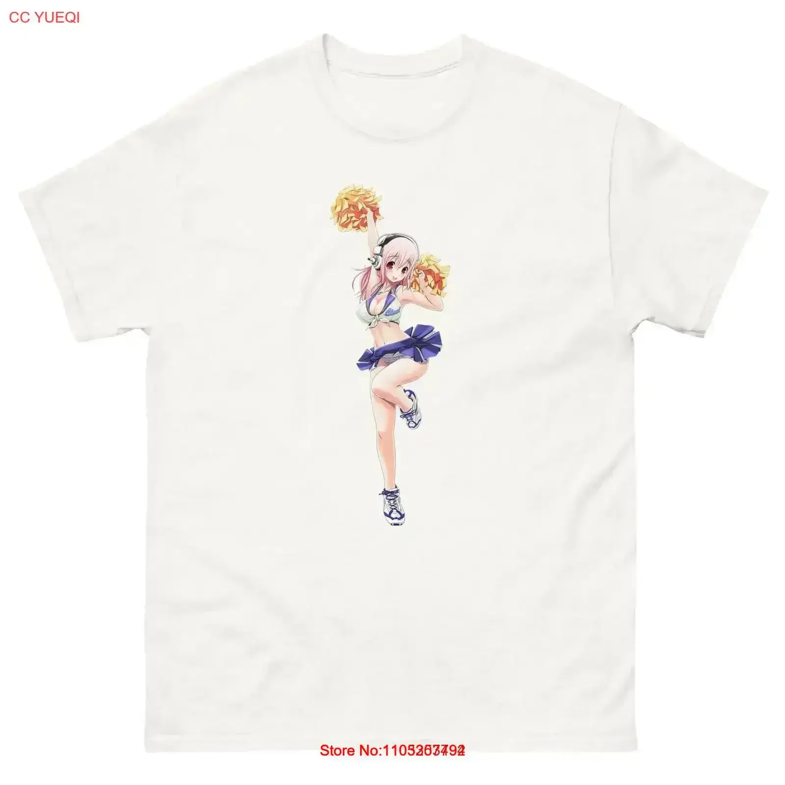 Cheerleader Anime Girl Pin Up T Shirt All Sizes Multiple Colors vintage Washed homme fashion Stretched graphic Soft Versatile