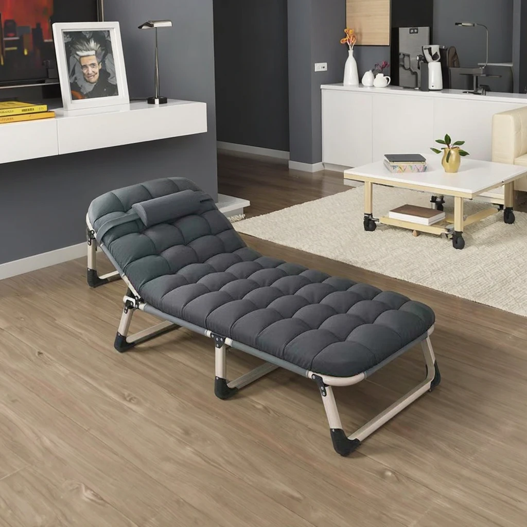 

Portable Metal Folding Bed Simple Camp Cot for Outdoor Furniture for Home Hospital Beach Garden Use Modern Design