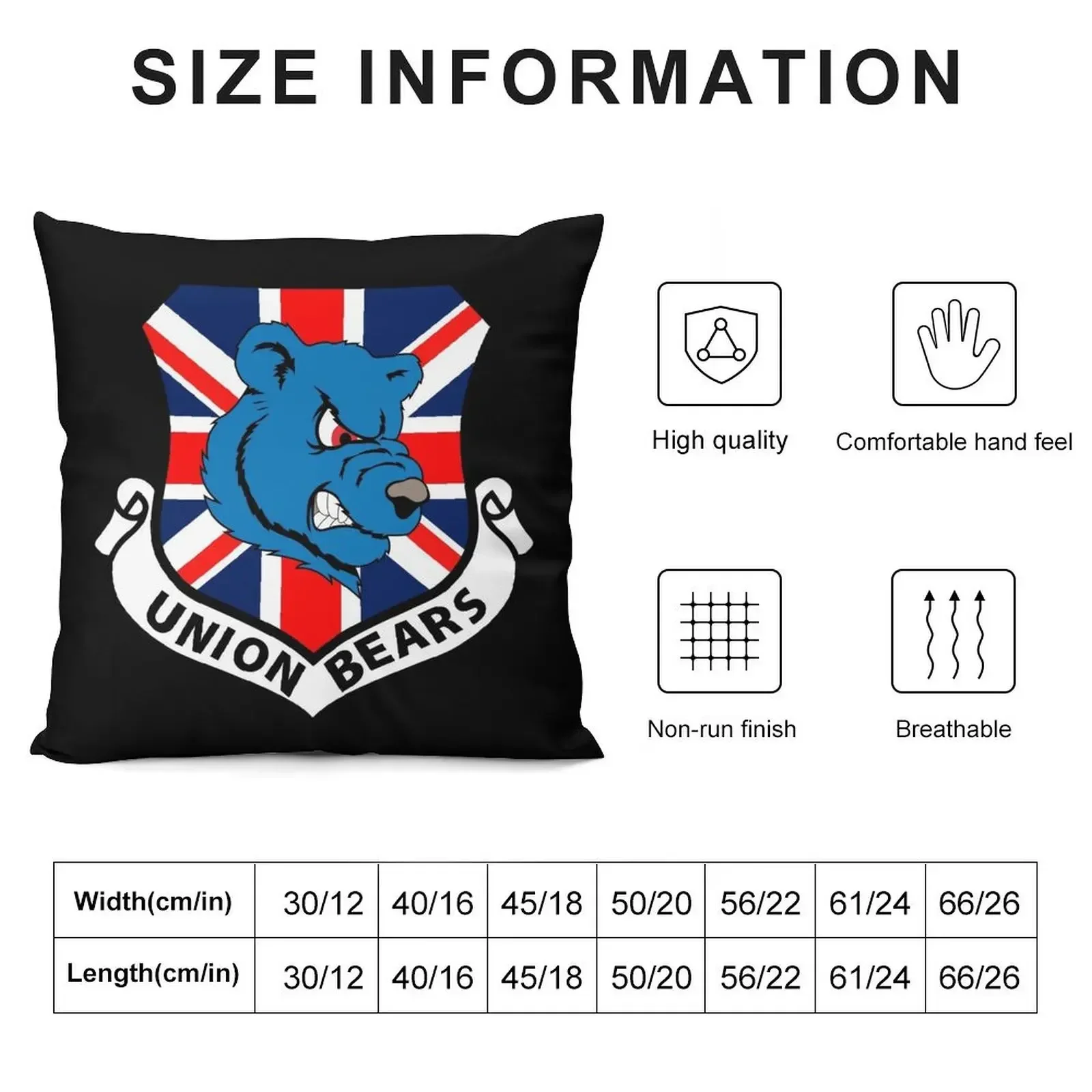 Union Bears - Ranger Ultras Throw Pillow Cushion Cover Luxury Pillowcases Cushion Covers Sofa luxury throw pillow covers pillow