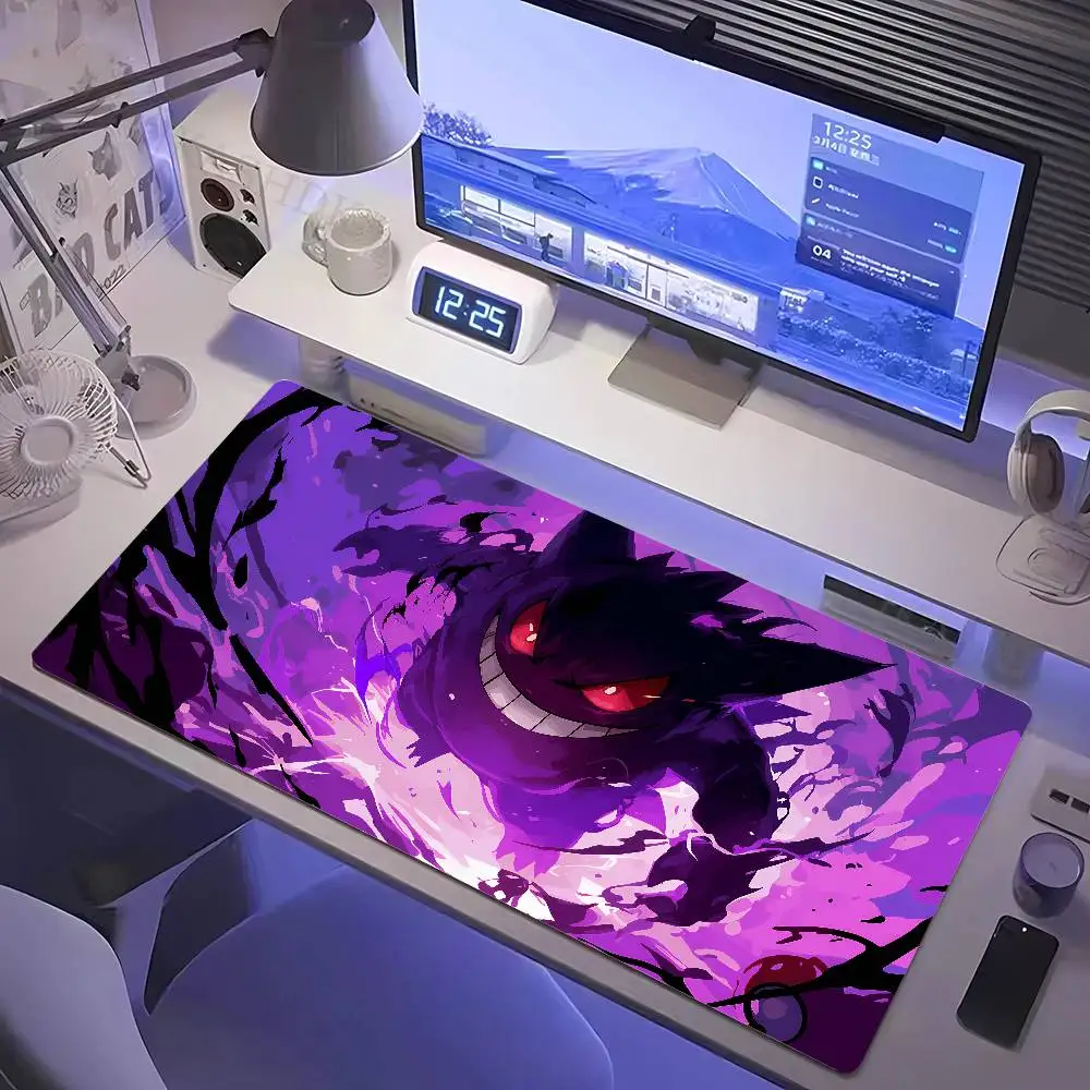 Mouse Pad Pokemon Gengar 90x40cm Anime Cute Girl Gabinete Gamer Computer Desk Mat Keyboard Pad XXL Gaming Accessories Mousepad