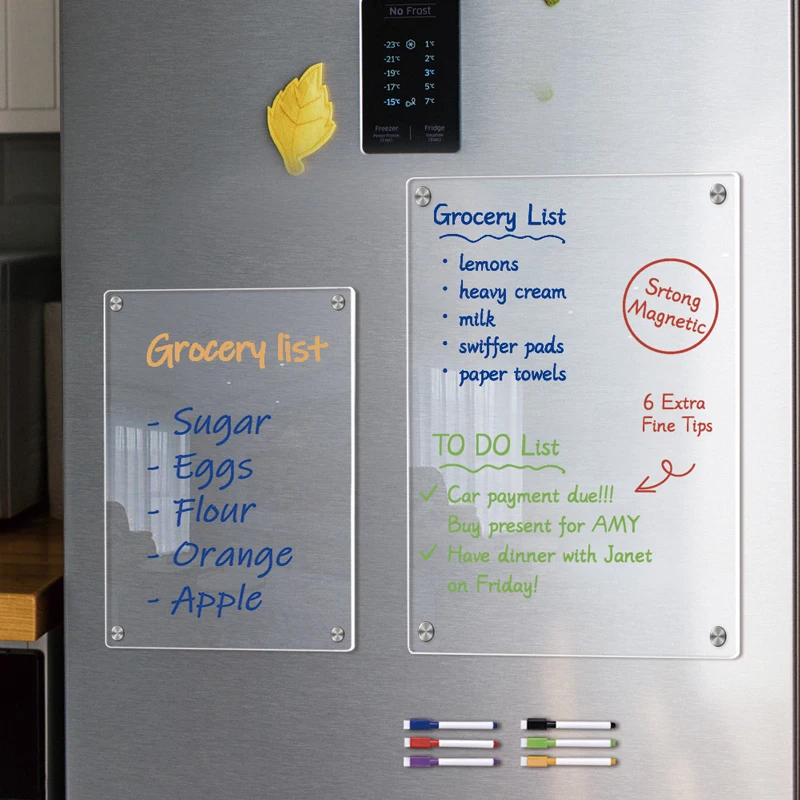 Transparent Magnetic Stickers for Fridge, Message Board, Scratch Off, Weekly Plan DIY Fridge Stickers Note Taking Message Boards