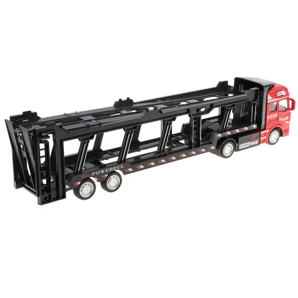 

Alloy Pull Back Trailer Truck Die Cast Toy Model Car for Kids Boys Birthday Christmas Gift Display