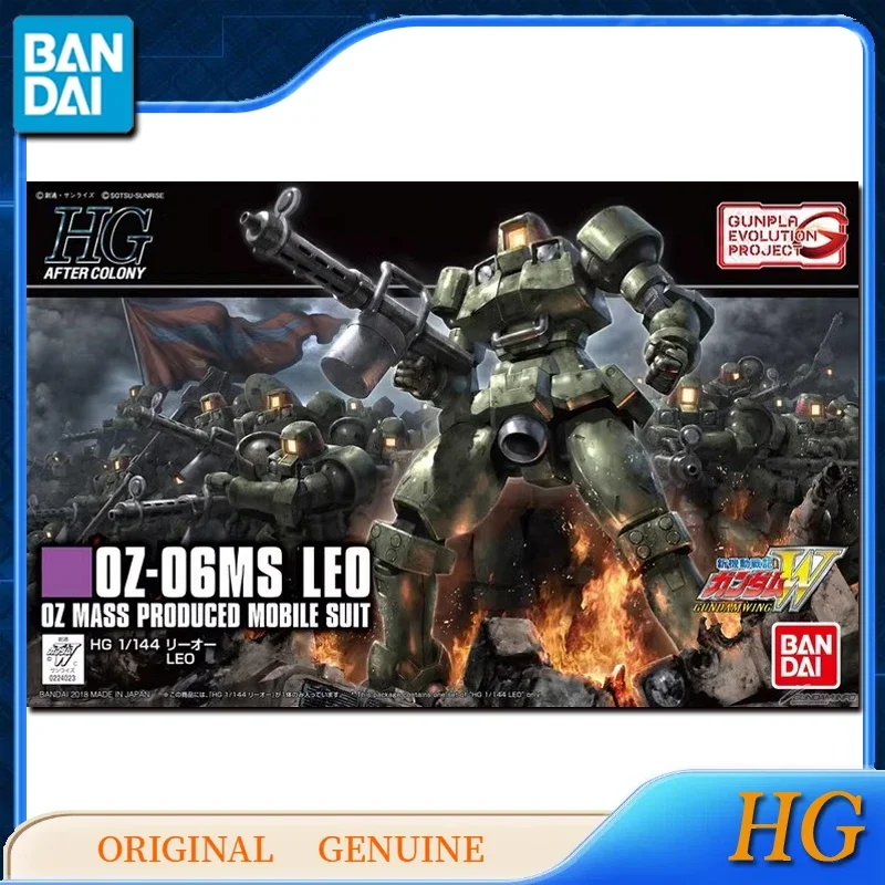 Bandai Original Genuine HG GUNDAM OZ-06MS LEO Anime Action Figures Toys for Boys Girls Kids Gift Collectible Model Ornaments