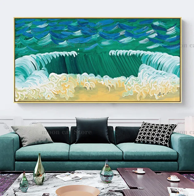 1pc frameless Canvas Painting David Hockney The Arrival of Spring Poster Landscape Artwork Prints Green Tide Canvas Painting Wal