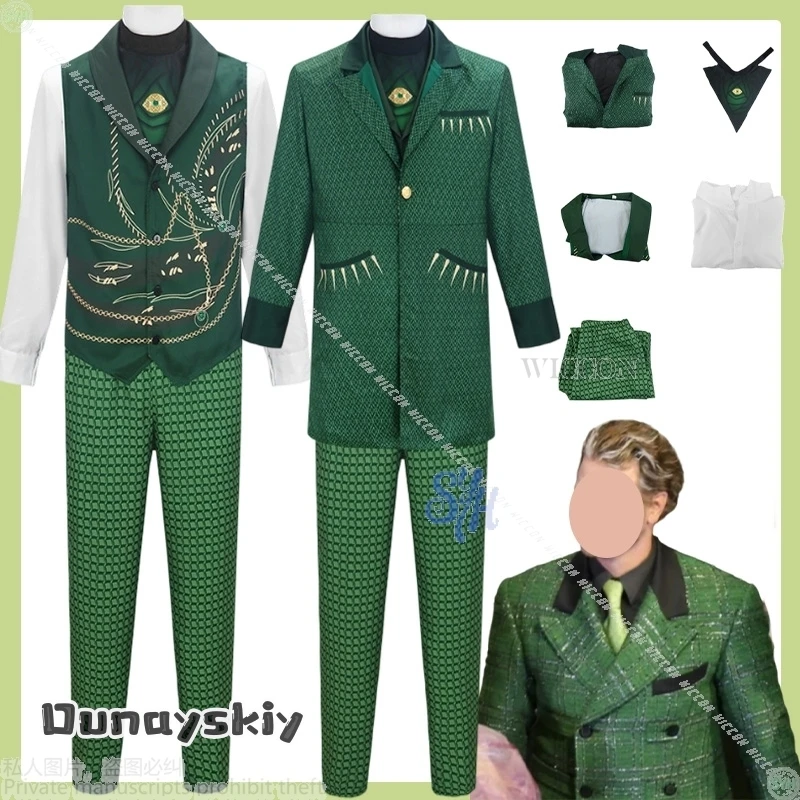 

Великий волшебник Косплей {Amanda Cos} Аниме Wickeddd фильм зеленое пальто в стиле ретро брюки с клетчатым узором готический великолепный костюм на Хэллоуин