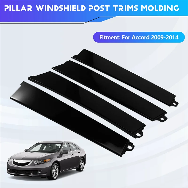 

4-Piece Front+ Rear Door Window Exterior Trim Panel Set For Honda Accord 09–14 72930-TP5-003ZA 72430TP5003ZA 72470-TP5-003ZA