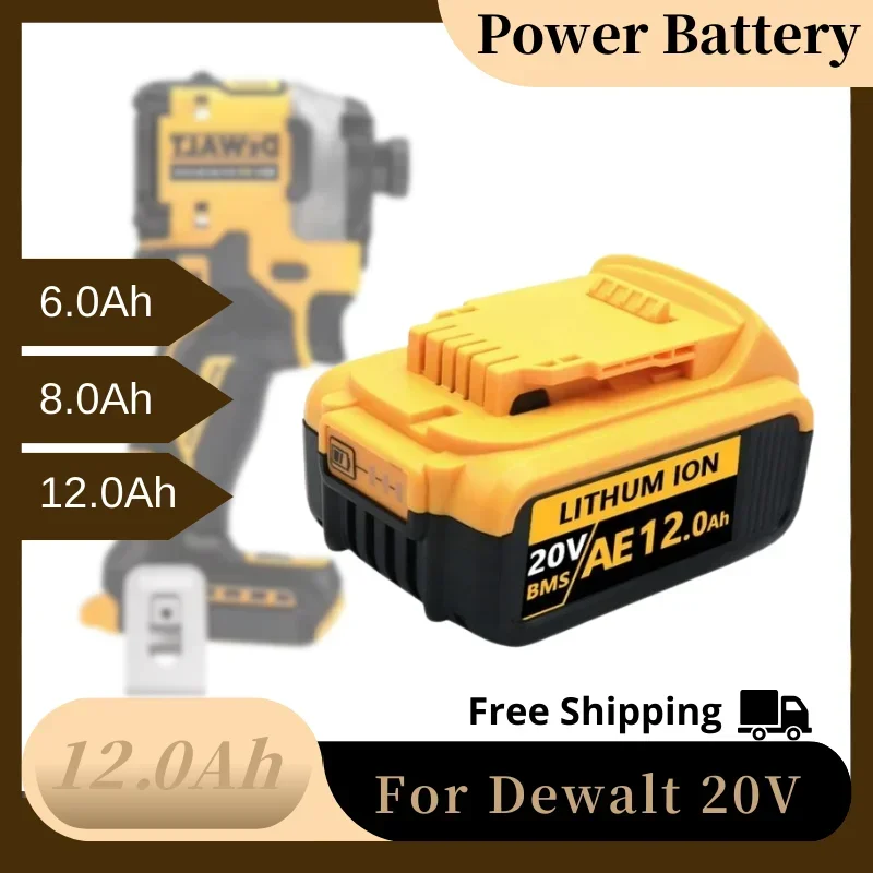 

Battery For Dewalt power Tools 18V 20V 6Ah 8Ah 12Ah rechargeable electric tool Lithium batteries Original DCB200 DCB184 DCB182