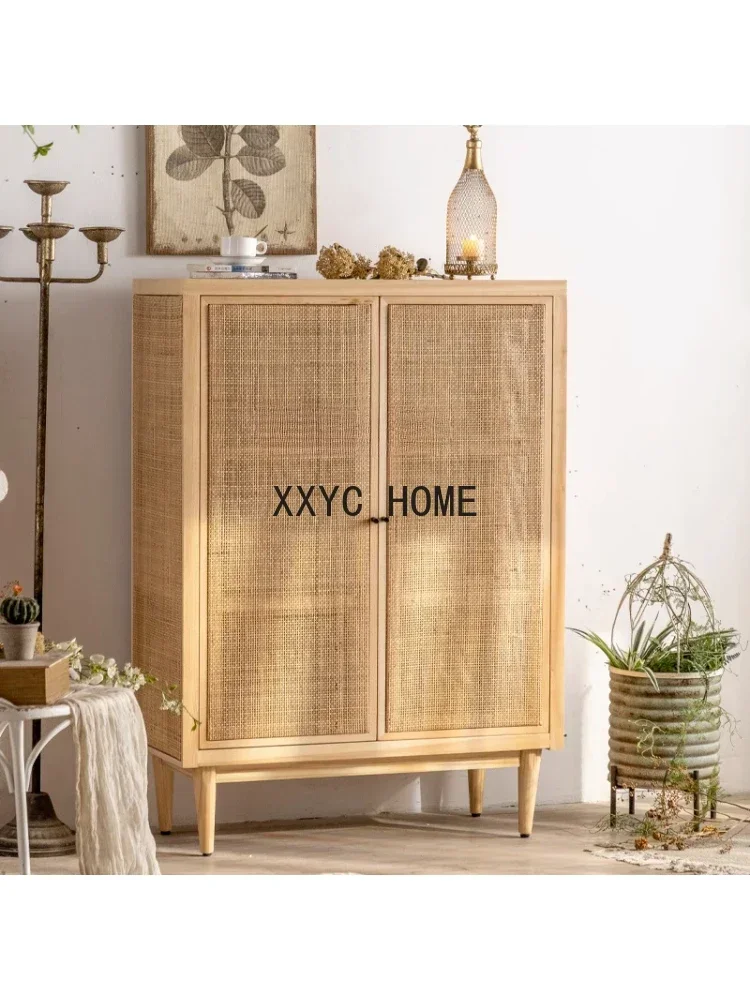 Armadietto country americano, credenza vintage in legno massello invecchiato, armadio da ingresso per corridoio