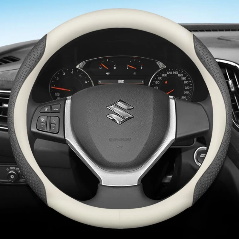 

Leather Car Steering Wheel Cover Non-slip for Suzuki Celerio SX4 Jimny Grand Vitara Swift Splash Kizashi Auto Accessories