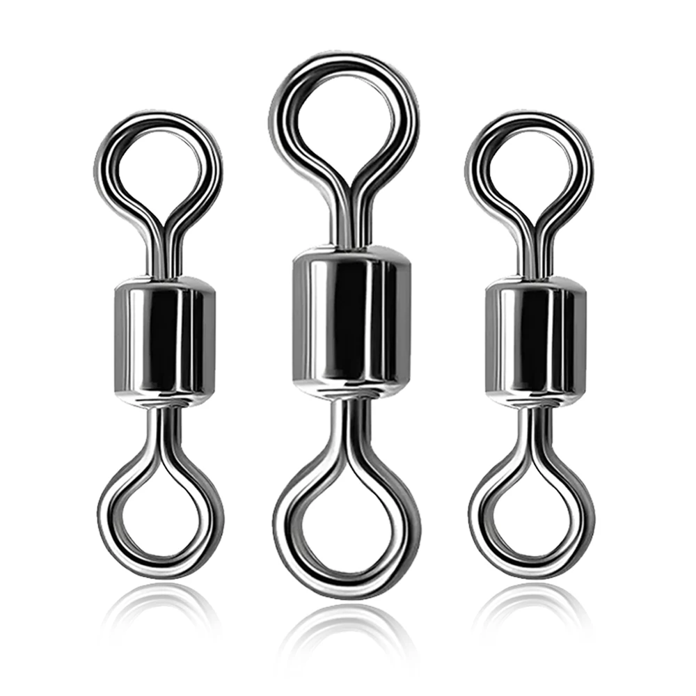 100Pcs Edelstahl Lager Roll Stecker Drehen Barrel Swivel Tackle Box Locken Linie Werkzeug Set Angeln Zubehör – Detail 12