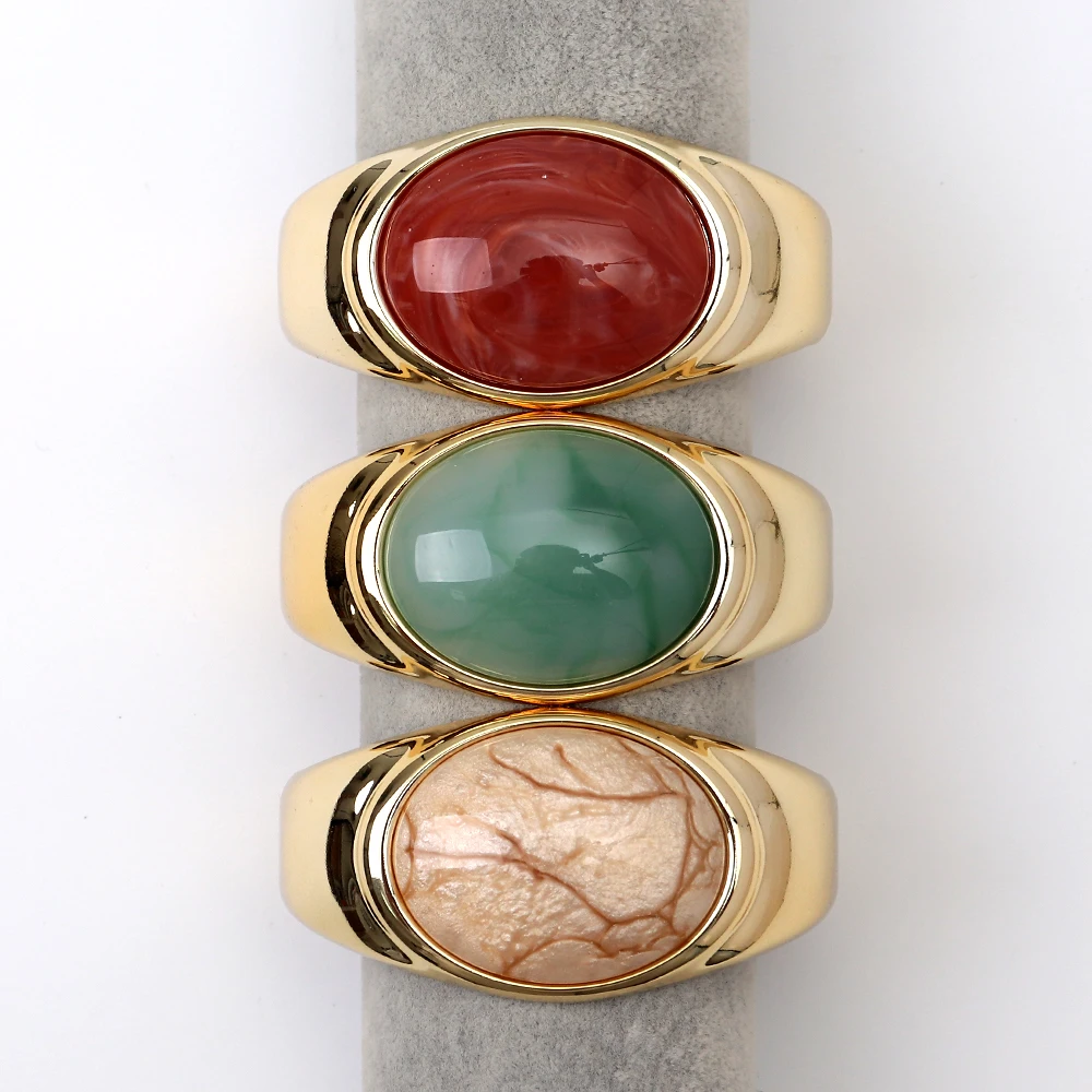 Modische Acryl-Armreifen mit goldenen, breiten, eingelegten Steinen, elegante, auffällige, geometrische Armreifen für Damen, Party-Schmuck, Geschenke – Detail 3